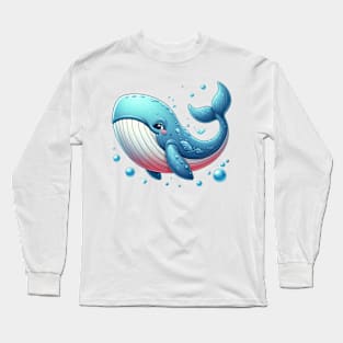 Cute Whale illustration Long Sleeve T-Shirt